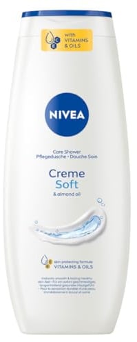 NIVEA Creme Soft Pflegedusche, zart duftendes Duschgel mit samtweichem Schaum, seidige Cremedusche mit wertvollem Mandel-Öl, 500ml