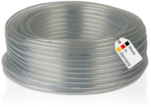 Teichpoint 25 m PVC Luftschlauch 4mm innen, 6mm aussen, glasklar transparent, Belüfterschlauch für Teiche und Aquarien Schlauch Rolle
