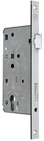 BKS Haustürschloss/Türschloss für Profilzylinder, Dornmaß 65mm, Entfernung: 92mm, Stulp: 22x280mm eckig, DIN Rechts incl. SN-TEC® Montageset