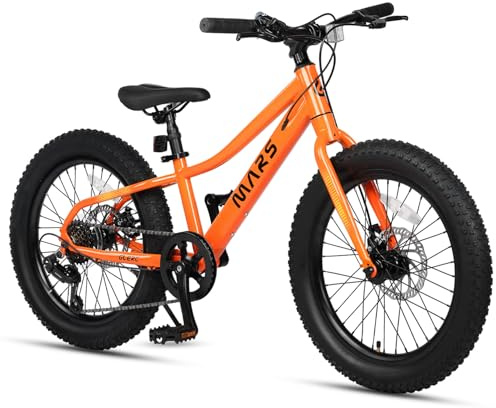 Glerc Mars 20 24 Zoll Fat Tire Mountainbike für Jungen, Mädchen und Teens mit 6-Gang Shimano-Antrieb und Dual-Disc-Bremsen, Mehrere Farben verfügba