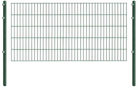 Einstabmattenzaun/Stabmattenzaun, H 100 cm, grün, 10-50m - inklusive Pfosten - Komplett Set (10 m)