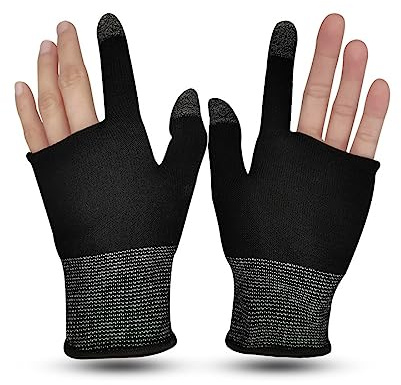 PLABBDPL 1Paar, Mobile Game Finger Sleeve,Touchscreen handschuhe, leitfähige Faser fingerspitzen, atmungsaktiv, schweißfest, rutschfest, ultradünn, geeignet für Android IOS-Handyspiele.