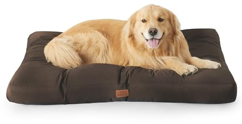 BEDSURE Hundekissen Grosse Hunde waschbar - 120x90cm Hundebett XXL für große, mittelgroße Hunde Outdoor gepolstert Hundematte braun in 10cm Höhe, XL hundematratze für Haustiere