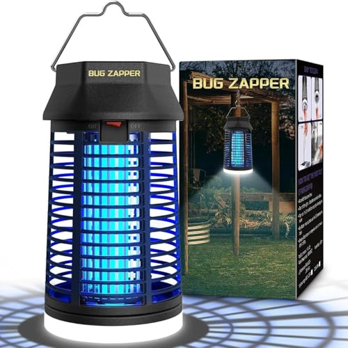 Insektenvernichter Elektrisch, 4200V Mückenlampe Mit LED-Licht, Wasserdicht Fliegenfalle Elektrisch Mosquito Killer, Anti Mücken Lampe für Innen Outdoor Schlafzimmer Haus Patio Hinterhof