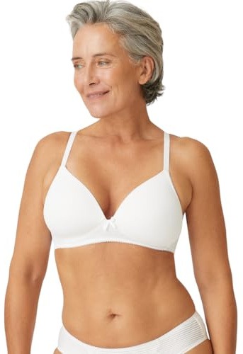 Naturana® Soft-BH ohne Bügel mit Schale [Cup A-D] Optimaler Sitz & maximaler Halt Dank Schnittführung & Breiten Trägern I T-Shirt BH I BH Damen ohne Bügel