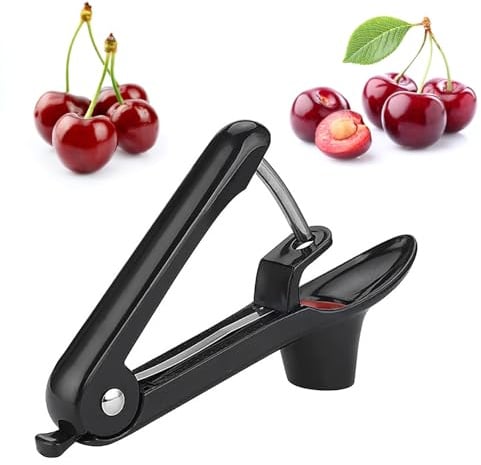 YPYMOD Kirschentkerner, Manueller Obstentkerner für Früchte, Karotten, Beeren usw(Schwarz, 20cm)