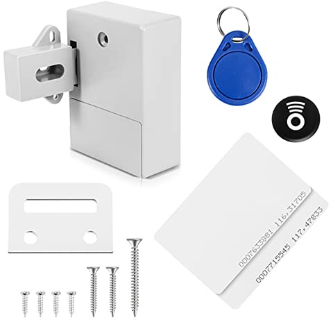 Tiamu RFID Smart Schubladenschloss, Versteckte für Schrank, Elektronisches Schrankschloss Möbelschloss mit RFID Karte, Kindersicherung Schrank für Schublade Kasten Schließfächer