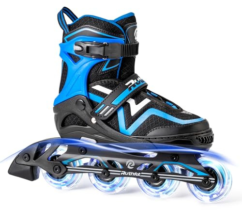 Ruthfot Verstellbare Inline Skates für Kinder Jungen und Mädchen, für Kinder von 6-12 Jahren Outdoor-Skates für Frauen und Männer