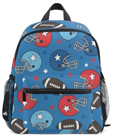 ISAOA American Football Star Helm Kinder Kleiner Schulrucksack Kleinkind Vorschule Schulter Büchertasche Kindergarten Schultasche Casual Daypack für Jungen Mädchen