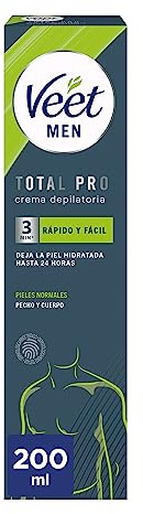 Veet Men Haarentfernungscreme für Oberkörper & Beine - Enthaarungscreme für Männer, Haarentfernung in 5-10 Minuten - 200 ml Tube & Spatel