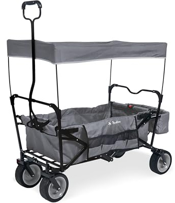 Pinolino Klappbollerwagen Paxi, faltbar, inkl. Sonnendach, Hecktasche und Tragetasche, PU-Bereifung, Tragfähigkeit 70 kg, grau