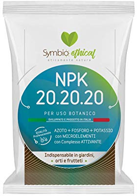 SYMBIOETHICAL - NPK 20-20-20, Universaldünger mit Stickstoff, Phosphor, Kalium und Mikronährstoffen, Komplettaktivator, Made in Italy, 1 kg