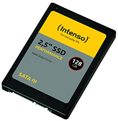 Intenso Interne 2,5" SSD SATA III Performance, 128 GB, 550 MB/Sekunden, Schwarz
