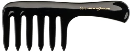 Hercules Sägemann 5610 Profi Styling-Kamm Magic Star Mini 6 Zähne Naturkautschuk Haarkamm Zahnung sehr grob - 6,5 Zoll - Locken Afro Kamm
