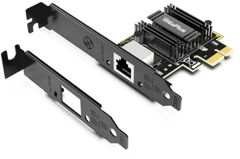 GiGaPlus 5Gb PCIe Netzwerkkarte, Realtek RTL8126 Controller, 5Gbe RJ45 Port NIC Karte unterstützt WOL, 5Gb Base-T Ethernet Adapter für Windows 10/11/Windows Server/Linux