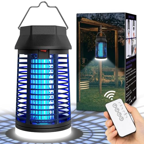 seenlast Insektenvernichter Elektrisch Mit Fernbedienung, Mückenlampe 15W 4200V Mückenfalle Mückenschutz Mit LED-Licht, Fliegenfalle Elektrisch Mückenabwehr, für Mücken,Motten,Fliege,Spinnen