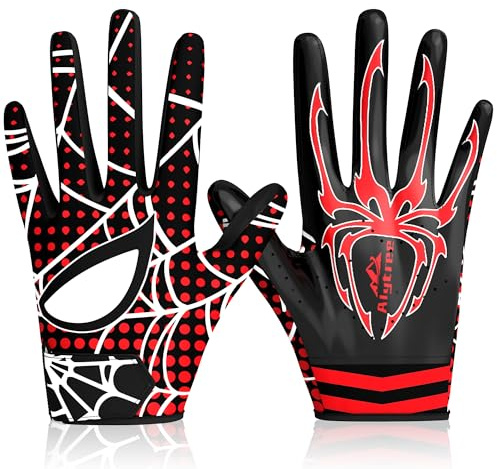 Alytree Jugend American Football Handschuhe, haftende Receiver Handschuhe mit extrem starkem Haftgriff, für Jungen und Mädchen im Alter von 8–16 Jahren
