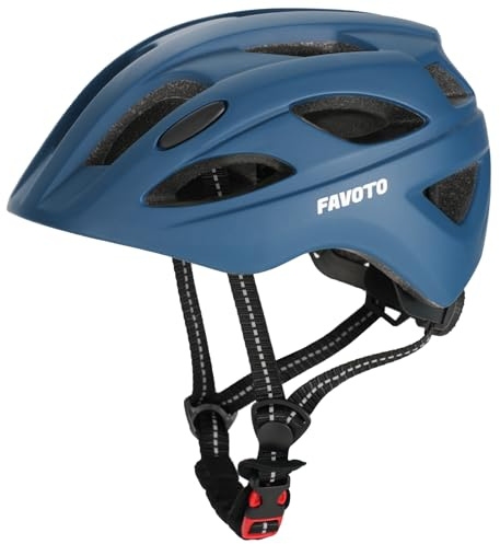 Favoto Kinder Fahrradhelm Leicht Kinderhelm - Kinder Radfahren Helm Atmungsaktiv Einstellbare Helm für Jungen und Mädchen Blau XS