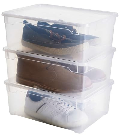 Rotho Clear 3er-Set Aufbewahrungsbox 10l mit Deckel, Kunststoff (PP) BPA-frei, transparent, 3 x 10l (36.0 x 26.0 x 14.0 cm)