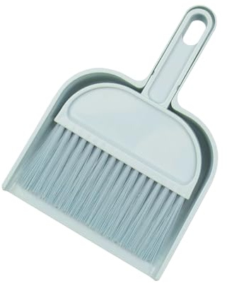 Thgtao Tischbesen, Tischkehrer, Mini Besen Tischfeger, Handbesen mit Schaufel, Besen und Kehrschaufel Set für Haus, Büro, Schule und Haustier Reinigung (Blau)