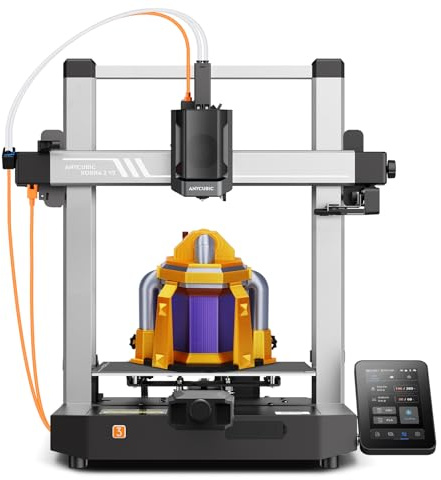 Anycubic Kobra 3 V2 3D Drucker, 600 mm/s Hohe Geschwindigkeit, Verbesserte LeviQ 3.0 Auto-Nivellierung, Intelligentes Drucken, Mehrfarbendruck über ACE Pro, Größe 255 x 255 x 260 mm