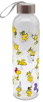 Trinkflasche Peanuts Woodstock 500ml Glas, Bunt