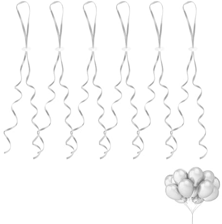 50 Stück Ballonverschlüsse Helium mit Schnur für Ballonband für Machen Luftballon Girlande, Weiß Luftballon Verschluss, Ballonband mit Schnellverschluss für Hochzeitsfeier/Geburtstag/Party