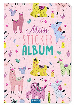 TRÖTSCH - Mein Stickeralbum "Lama" | Lama Stickerbuch mit 25 beschichteten Seiten für flexibles Platzieren der Sticker: DIN A5 Sticker Sammelabum zum Tauschen | Ab 3 Jahren