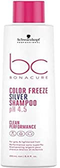 Schwarzkopf Professional Bonacure Color Freeze Silber Shampoo Für Blondes Graues Aufgehelltes Haar Entfernt Gelbstiche Frischt Kühle Töne Auf Mit Veganem Keratin Frei Von SLS SLES 250 ml