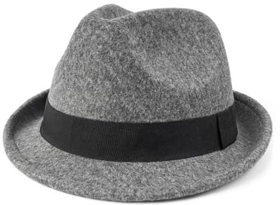 Zylioo L Filz-Gangster Hut,Großer Winter Trilby Fedora Bogarthut Mafia Hut
