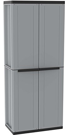 Terry, Jline 268, Schrank mit zwei Türen, 3 Einlegeböden, für den Innen- und Außenbereich - 68x37,5x163,5 cm
