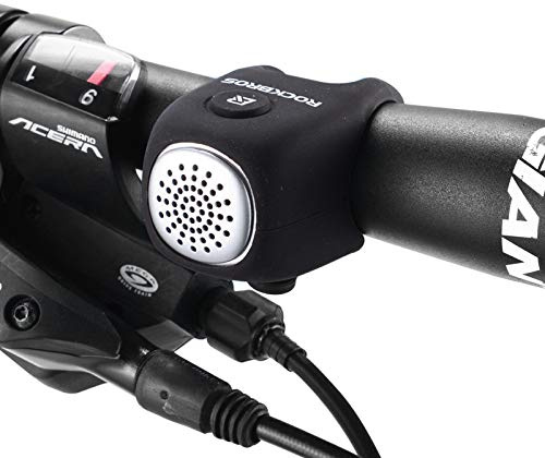 ROCKBROS Fahrradklingel Elektronisch E-Klingel Miniklingel Glocke IPX4 Wasserdicht aus Elastischem Silikon Schwarz