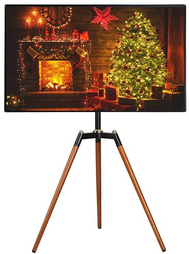 ETHU Universeller Stativ-Staffelei-TV-Ständer | 32-65 Zoll Curved LED Fernseher Support | Höhenverstellbarer TV Staffelei | 140° Schwenkbereich | VEAS bis zu 600 x 400mm | 40KG Gewichtskapazität