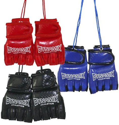 Dynamix Athletics Autospiegel Mini MMA Handschuhe Carbonix - Martial Arts Free Fight Handschuhe fürs Auto Spiegelanhänger Spiegel Aufhänger PKW Innenspiegel (Schwarz)