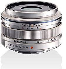 Olympus M.Zuiko Digital 17mm F1.8 Objektiv, lichtstarke Festbrennweite, geeignet für alle MFT-Kameras (Olympus OM-D & PEN Modelle, Panasonic G-Serie), silber