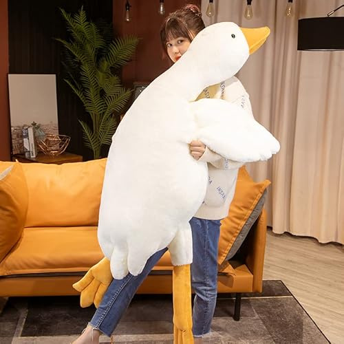 Zinsale 50-160 cm Riesige Gans Plüschtiere Große Ente Puppe Weiches Kuscheltier Schlafkissen Kissen für Kinder und Mädchen (130CM)