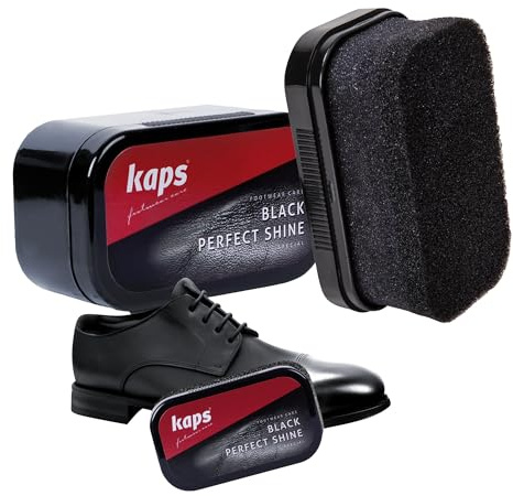 Kaps Perfect Shine, Schwamm zur Schuhpolitur für sofortigen Glanz, Für Schuhe, Stiefel und Taschen aus Leder, (Schwarz)