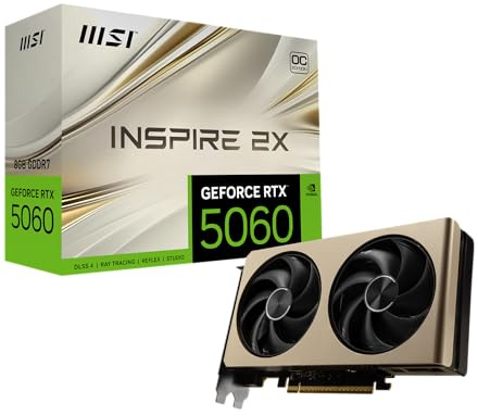 MSI GeForce RTX 5060 8G Inspire 2X OC - 8GB GDDR7 (28Gbps/128-bit), PCIe 5, Boost: 2535 Hz, HDMI 2.1b, DisplayPort 2.1b