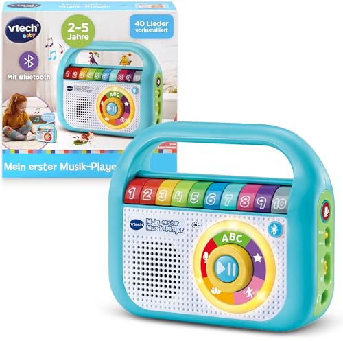 VTech Mein Erster Musik-Player – Kinder MP3 Player mit Bluetooth, 40 Lieder