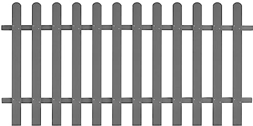 vidaXL Lattenzaun WPC 200x100cm Grau Gartenzaun Friesenzaun Zierzaun Zaun