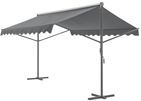 pro.tec Standmarkise Selenizza freistehende Markise 300x300x260cm Gartenmarkise Sonnenschutz Terrassenüberdachung Outdoor Terrasse Garten Balkon Dunkelgrau