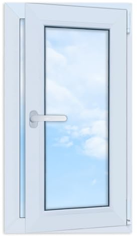 LORAC | Kunststofffenster weiß 500x900mm, 50x90cm, PCV, DIN Rechts, kippbar & ausstellbar, 2-fach Verglasung, energiesparend – Fenster mit CE-Zertifikat für Keller und Wohnung