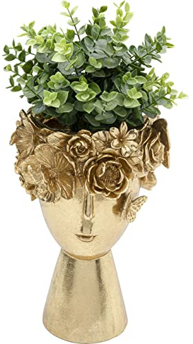 Kare Design Vase Flowercrown, Gold, 31cm Höhe, Blumenvase, Deko Vase, Wohnaccessoire, Vase für Trockenblumen, Wohnzimmer