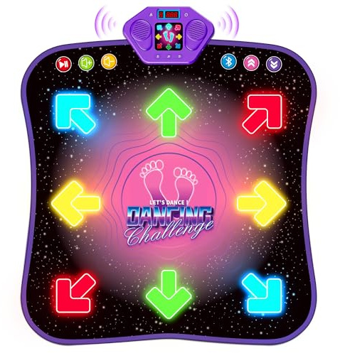 Hot Bee Tanzmatte mit Bluetooth & LED-Pfeile, Musikspielzeug | Geschenkideen, Geburtstag, Weihnachten, Jungen, beleuchtete Musikmatte