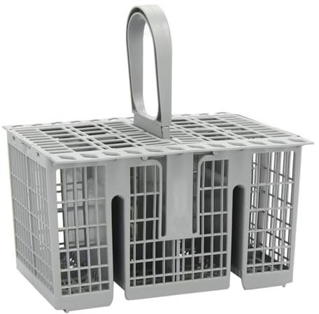 DL SERVICE Universal Besteckkorb für Spülmaschine, 99673-8729, C00257140, C00386607, für Whirlpool Bauknecht, Indesit, Ariston, Hotpoint, 23,7x13,7x24,7 cm, Grau