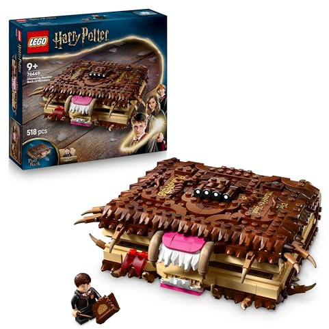 LEGO Harry Potter Beißendes Monsterbuch der Monster 76449 | Spielzeug ab 9 Jahren für Jungen, mit Rückziehmotor und beißendem Mund, Neville Longbottom Mini-Figur, Geschenk, 518 Teile