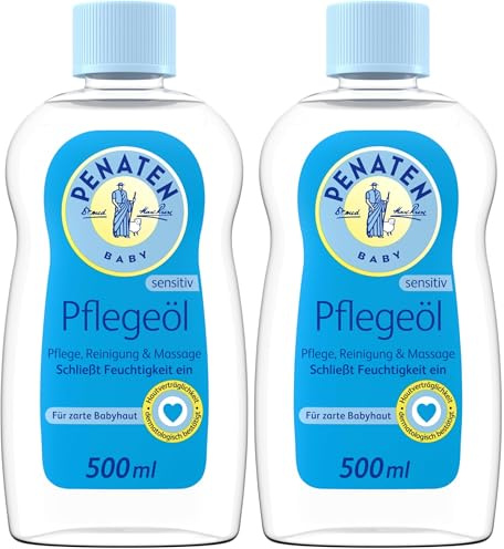Penaten Pflegeöl – Ideal für die Babymassage – 1 x 500ml (Packung mit 2)