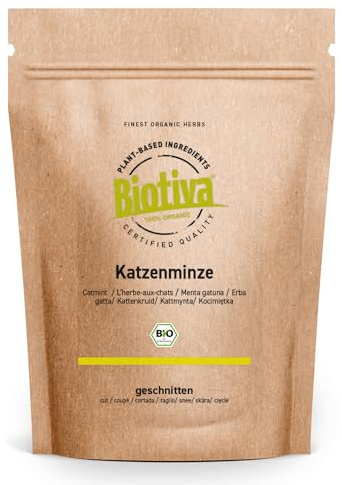Biotiva Katzenminze Bio 100g - Nepeta cataria - Katzenkraut - Katzenmelisse- Katzen Minze - abgefüllt und kontrolliert in Deutschland
