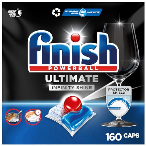 Proposed Value: Finish Ultimate Infinity Shine Spülmaschinentabs, Geschirrspültabs für Tiefenreinigung, Fettlösekraft und Glanz mit Schutzschild, 2 x 80 Finish Caps