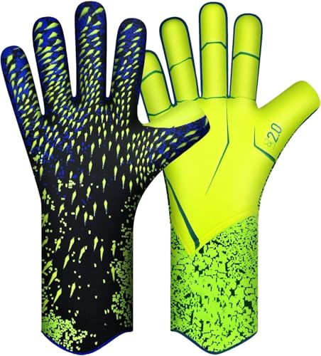 QUICARD Torwarthandschuhe, Gute Griffigkeit fußball Handschuhe Kinder in den Größen 6/7/8/9/10,Starker Empfänger für Jugendliche, Erwachsene, Kinder (Grün, 6)